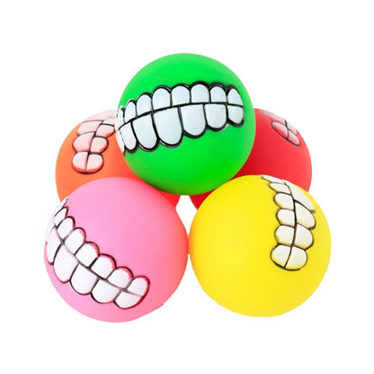 Dog Chewing Rubber Ball  Squeaky Cleaning Tooth