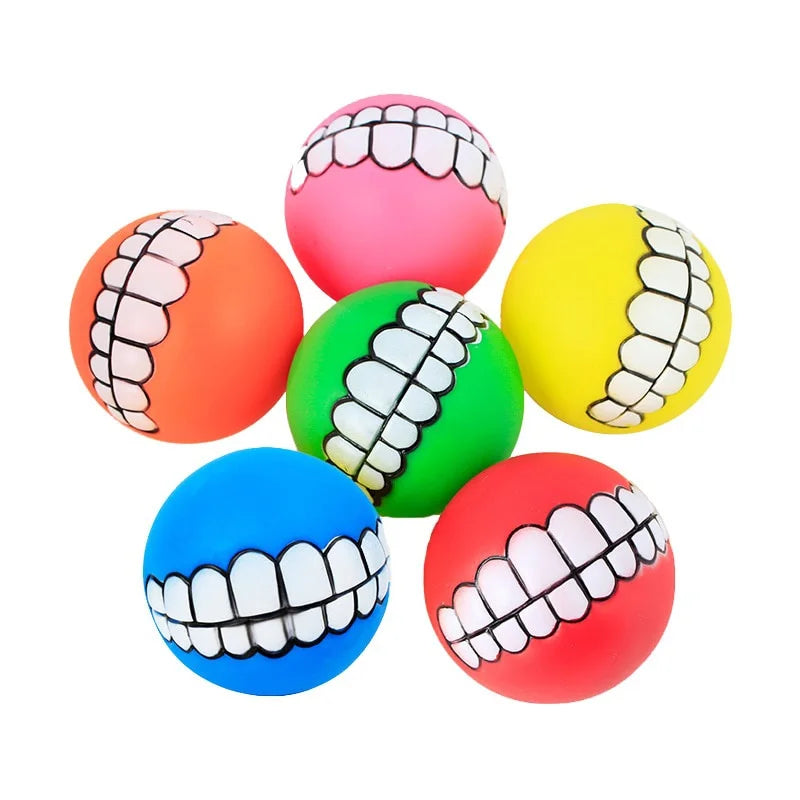 Dog Chewing Rubber Ball  Squeaky Cleaning Tooth