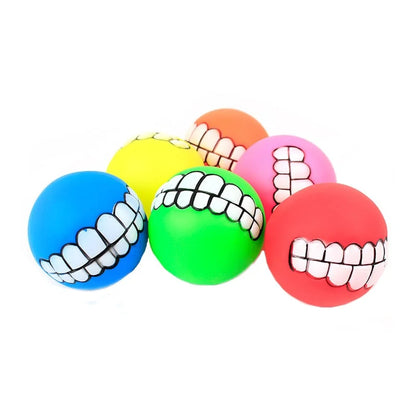 Dog Chewing Rubber Ball  Squeaky Cleaning Tooth