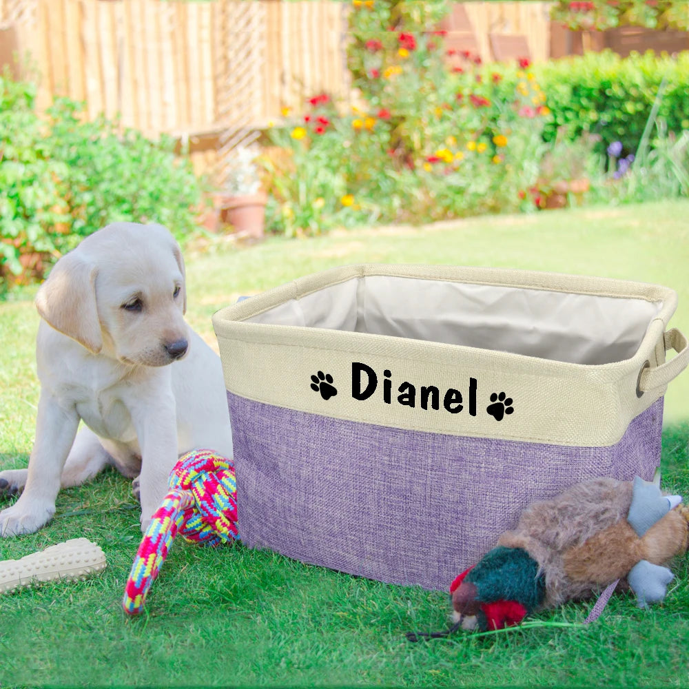 Personalized Pet Dog Toy Storage Basket Dog