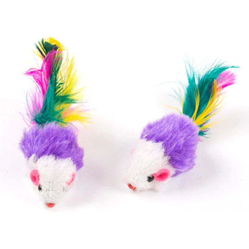 Cute Mini Soft Fleece Mouse Cat Toys Colorful