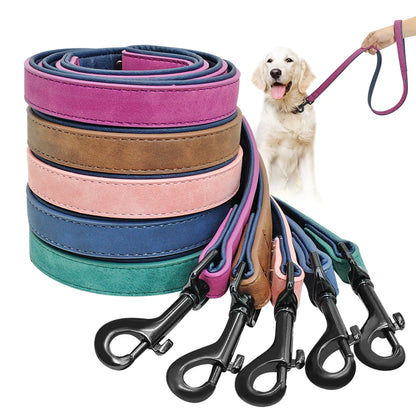 Dog Leash Harness Leather Lead Pet Dog