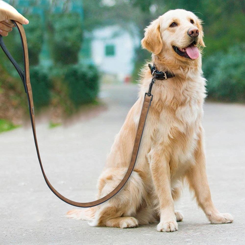 Dog Leash Harness Leather Lead Pet Dog