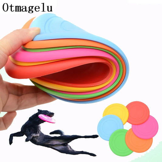 1pcs Funny Silicone Flying Saucer Dog Cat Toy