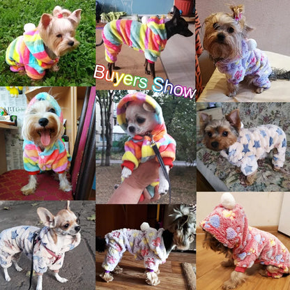 Pajamas Fleece Jumpsuit Winter Dog Clothing