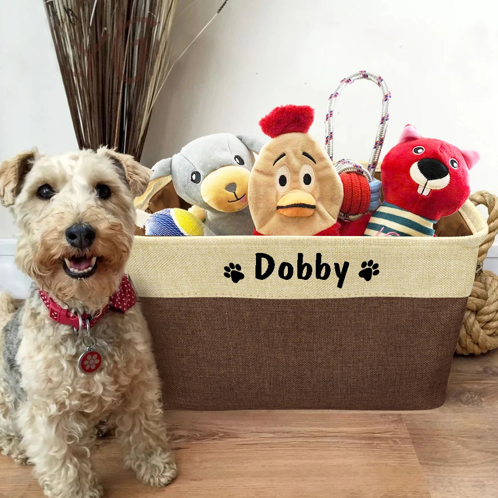 Personalized Pet Dog Toy Storage Basket Dog