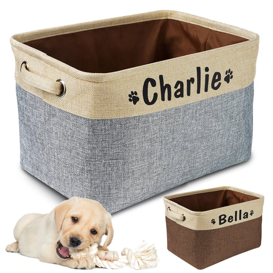 Personalized Pet Dog Toy Storage Basket Dog