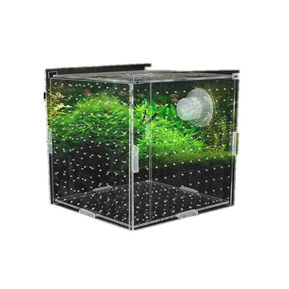 1pc 5Sizes Fish Tank Aquarium Transparent Incubator Breeding Box Single Double Grid Isolation Box Aquatic Pet Breeding Container