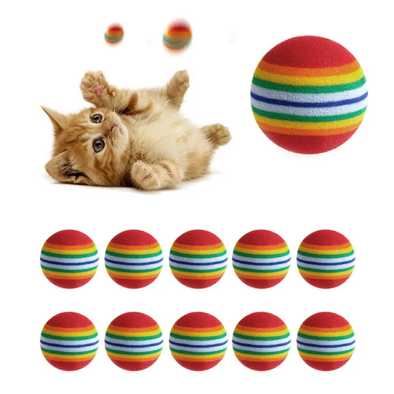 10Pcs Pet Colorful Cat Toy Ball