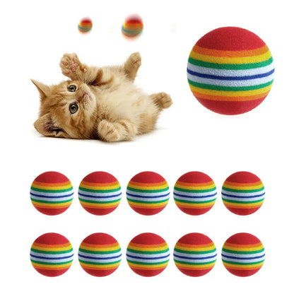 10Pcs Pet Colorful Cat Toy Ball