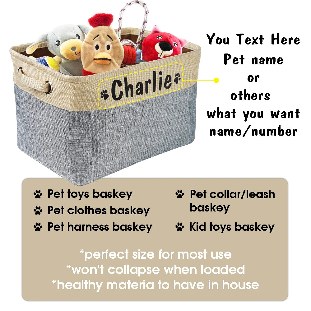 Personalized Pet Dog Toy Storage Basket Dog