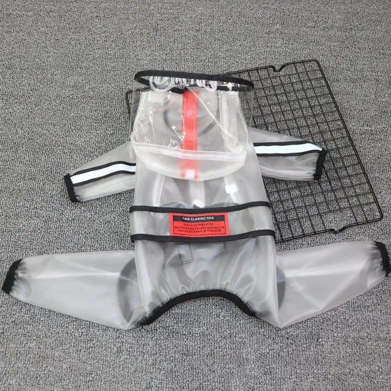 Dog Raincoat Puppy Hooded Transparent Waterproof