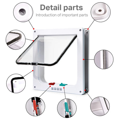 Smart Pet Door 4 Way Locking Security