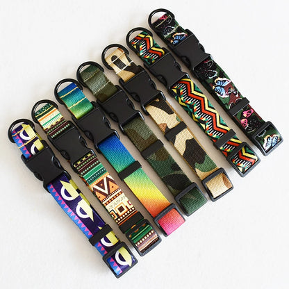 Color Nylon Printed Pet Dog Collar