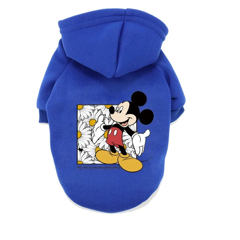 Disney Winter Dog Clothes Warm Cartoon Hoodies Coat