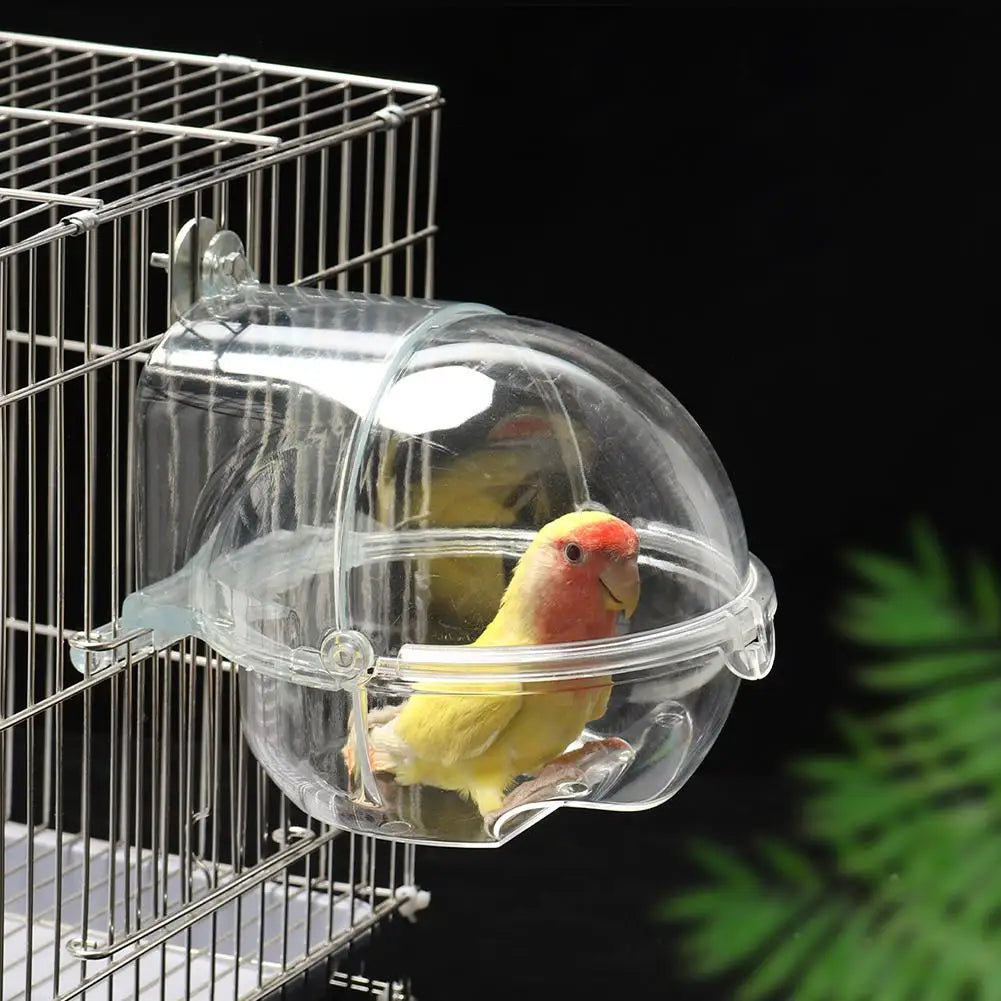 Parrot Bathtub For Cage Pet Bird Bath Tub Screw On Parrot Bath Tub Parrot Shower Box Transparent Bathing Tub Bird Accessories