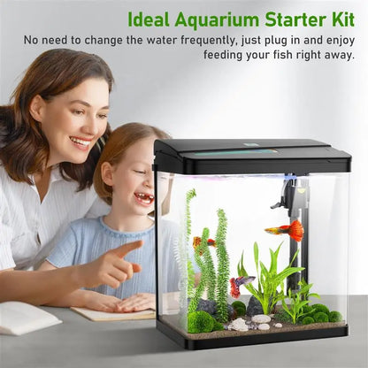 Fish Tank 3 Gallon Glass Aquarium 3 In 1 Fish Tank With Filter And Light Desktop Small Fish Tank For Betta Fish Shrimp Goldfish