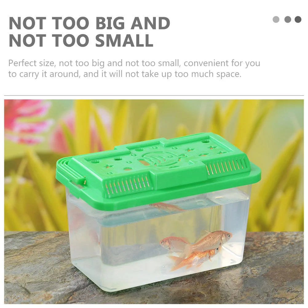 Portable Fish Tank Handheld Aquarium Fish Tank Transparent Turtle Box Pet Hamster Box