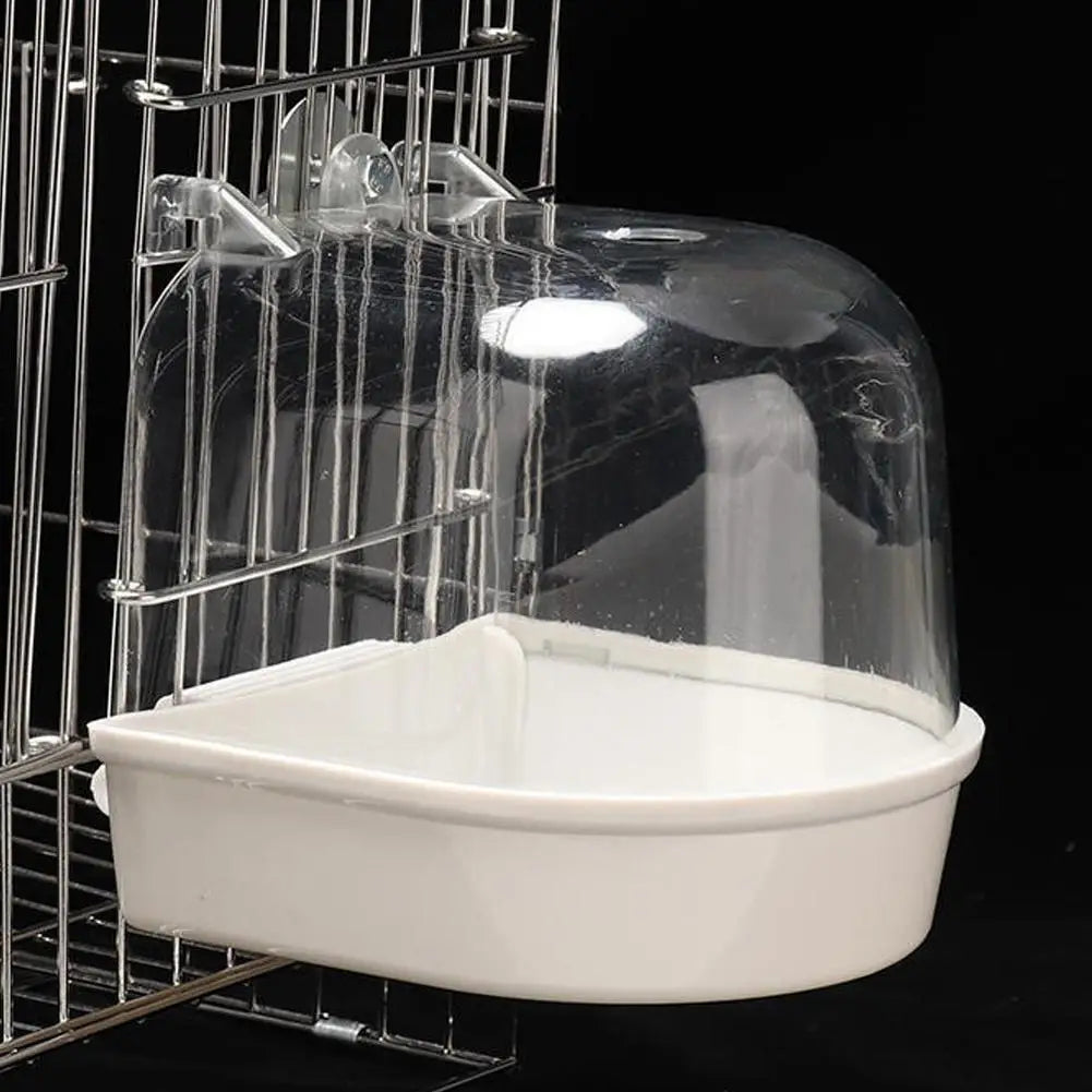 Hanging Bird Bath Box, Parakeet Shower Caged ,Parrot Bath Box Bird For Pet Brids For Canary, Budgerigar, Cockatiel,Parrots A1H7