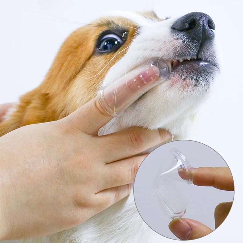 Dog Cat Dental Care Cleaning Finger Toothbrush