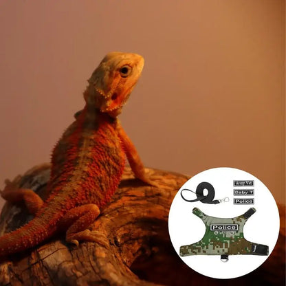 Reptiles Harness Escape Proof Soft Reptile Lizard Leashes Harness Bearded Dragon Harness Leashes Adjustable Lizard Rope For