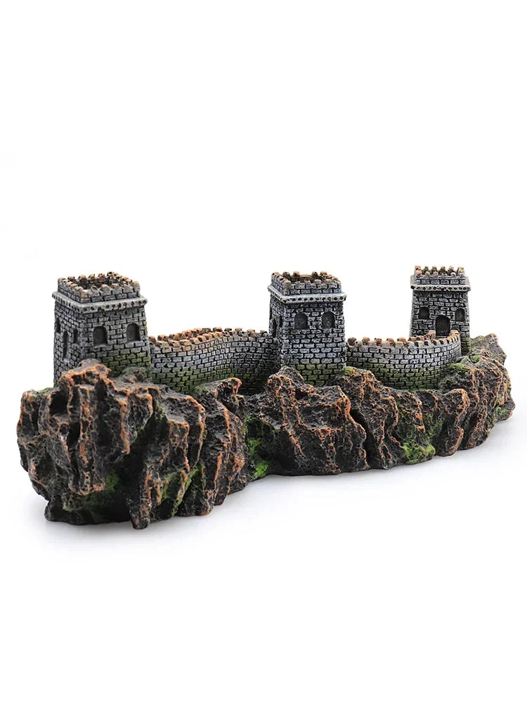 Fish Tank Aquarium Decor The Great Wall Ornament Reptile  Hideout Cave Decoration fish tank accessories