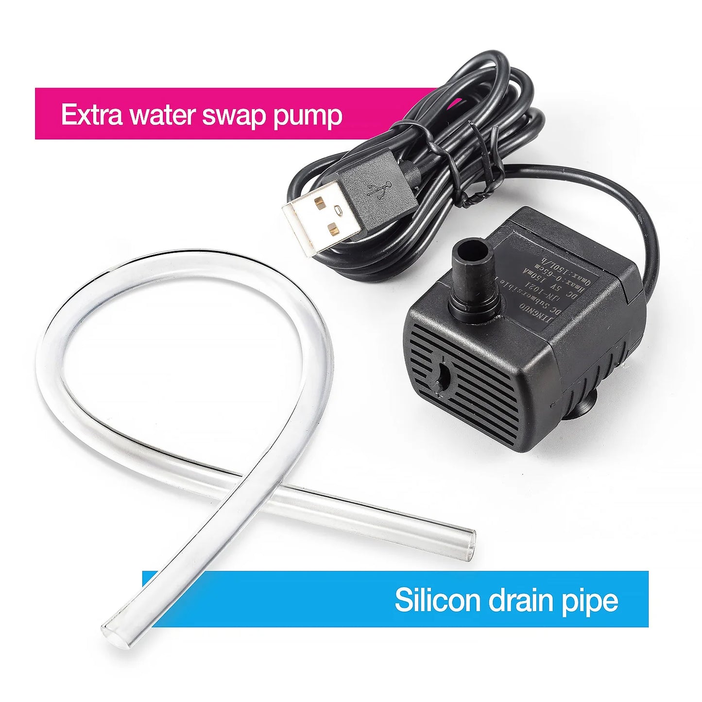 USB Mini Desktop Aquarium Built-in Water Pump / LED light / Filter