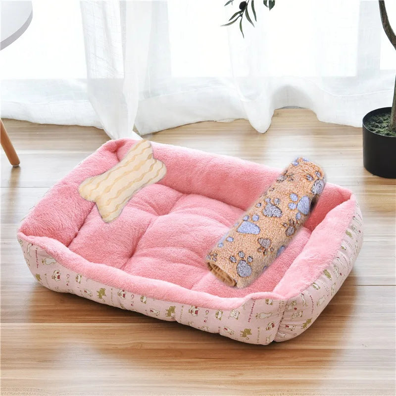 Warm Plush Dog Bed Mat Kennel Soft Fleece