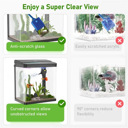 Fish Tank 3 Gallon Glass Aquarium 3 In 1 Fish Tank With Filter And Light Desktop Small Fish Tank For Betta Fish Shrimp Goldfish