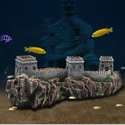 Fish Tank Aquarium Decor The Great Wall Ornament Reptile  Hideout Cave Decoration fish tank accessories