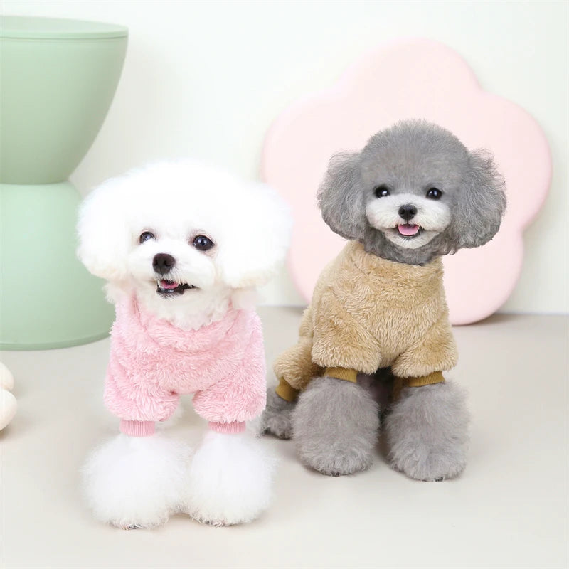 Winter Puppy Jumpsuit Soft Warm Dog Clothes