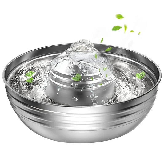 2L Stainless Steel Cat Water Fountain for Multiple Pets, Quiet, Low Noise, Dog Water Dispenser for Cats Dogs Feeder