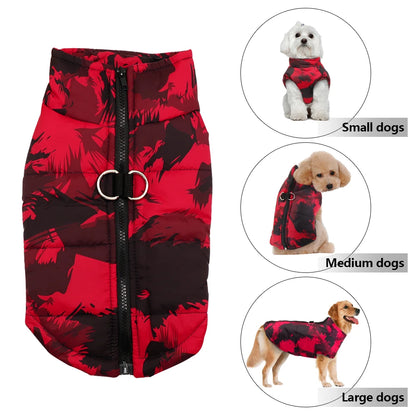 Warm Dog Jacket Vest Waterproof Winter