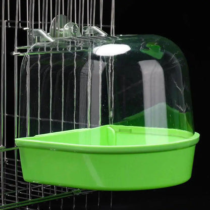 Hanging Bird Bath Box, Parakeet Shower Caged ,Parrot Bath Box Bird For Pet Brids For Canary, Budgerigar, Cockatiel,Parrots A1H7