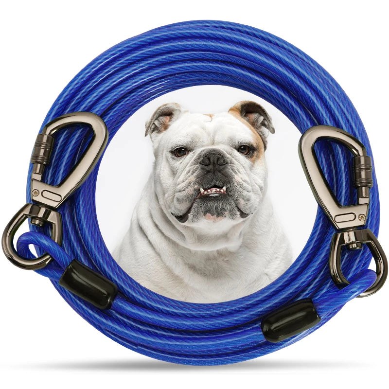 Long Tie Out Cable Dog Leash Heavy Duty Large Dog Run Cable Up to 250 Pounds Durable Big Clip for Pets Running in Outdoor Yard