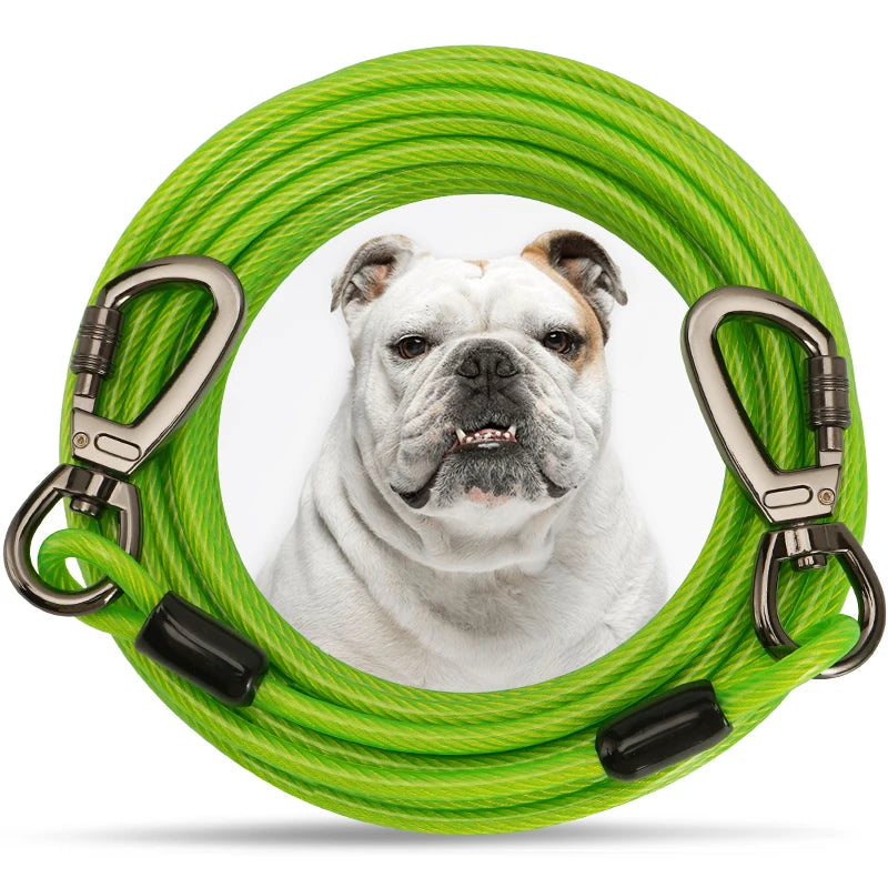 Long Tie Out Cable Dog Leash Heavy Duty Large Dog Run Cable Up to 250 Pounds Durable Big Clip for Pets Running in Outdoor Yard