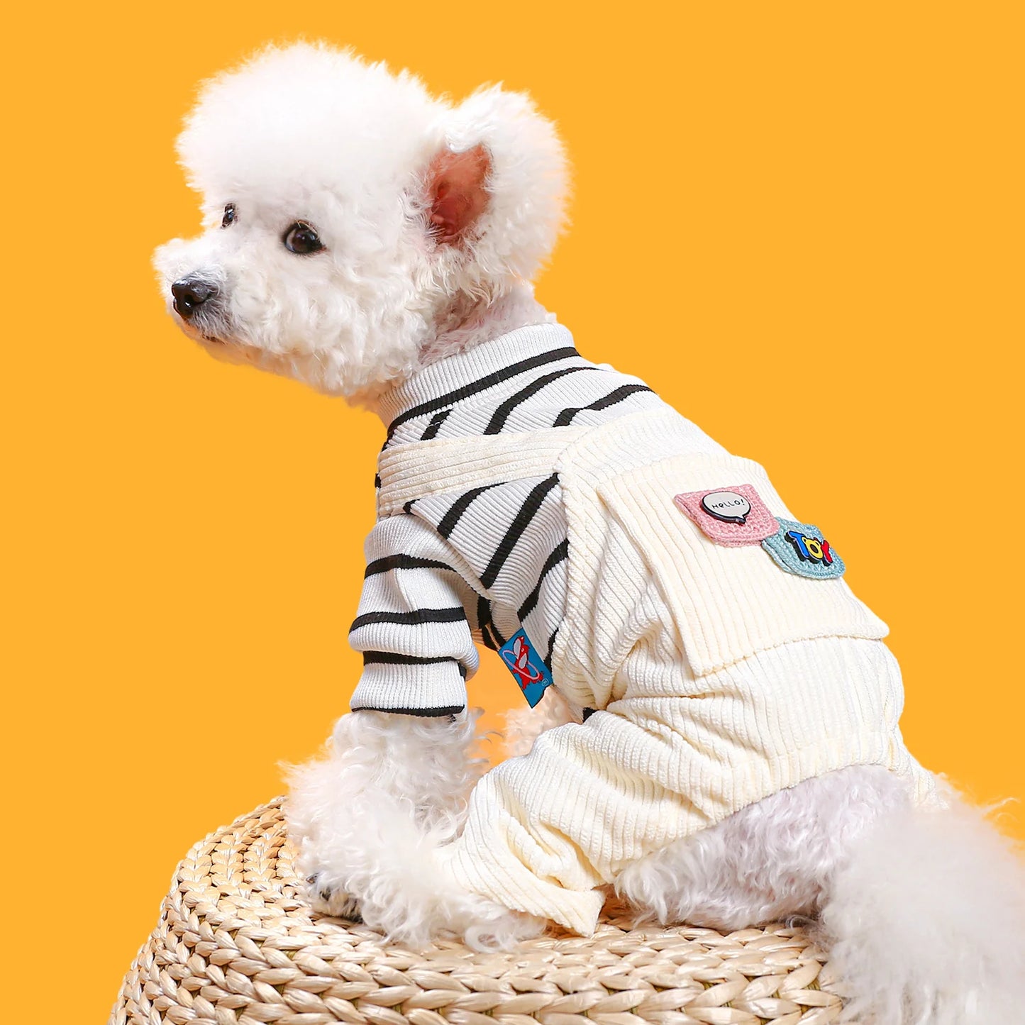 Pet Clothing Dog Thickened Warm Stripe