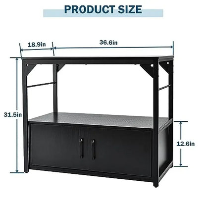 Metal Frame 40 Gallon Fish Tank Stand with Storage Cabinet Aquatic Pet Safe Home 660lb Weight Capacity Easy Assembly Durable and