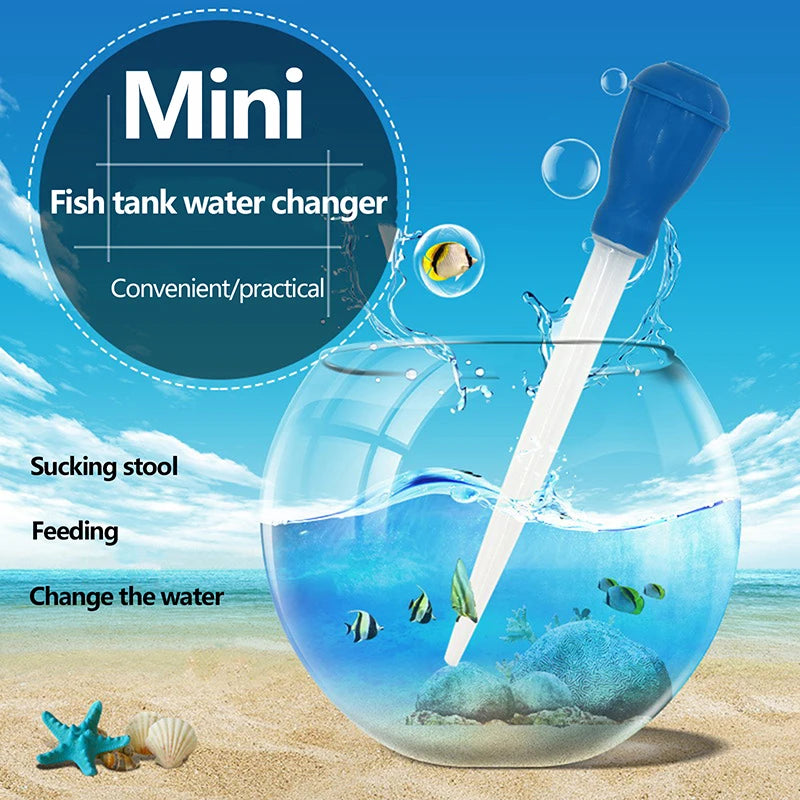 Manual Aquarium Gravel Cleaning Straw Fish Tank Water Changer Aquarium Clean Pipette Dropper Waste Remover With Extension Tube