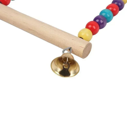 Pet Toy Bird Swing Toys Parrot Wooden Swing Stand Pet Supplies(S:12x15cm/ L:18*22cm)