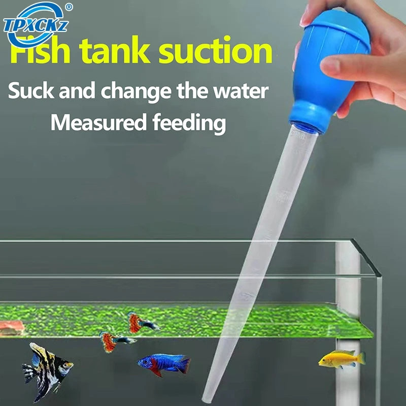 Manual Aquarium Gravel Cleaning Straw Fish Tank Water Changer Aquarium Clean Pipette Dropper Waste Remover With Extension Tube