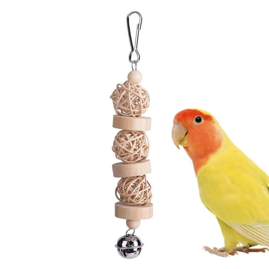 Bird Chew Toys Natural Wood Rattan Ball For Birds Bird Cage Decoration Bird Cage Toy For Budgies Lovebirds Conures Macaws