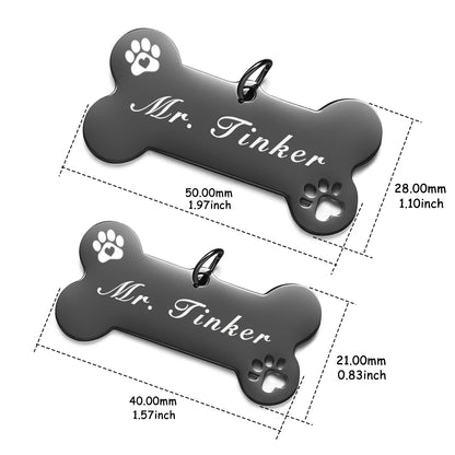 Personalized Pet Dog Tag Shiny Steel Free Engraving Kitten Puppy Anti-lost Collars Nameplate for Dog Address Tag Pet Accessoires