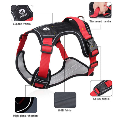 Dog Harness Reflective Midium Large Dogs Tactical Vest Big 1680D Waterproof Oxford Cloth Dog Harnesses Pet Accessoires Supplies