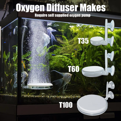 Aquarium Air Stone Fish Tank Nano Bubble Stone Kit With Control Valve Quiet Oxygen Diffuser oxygenator Very easy to use.