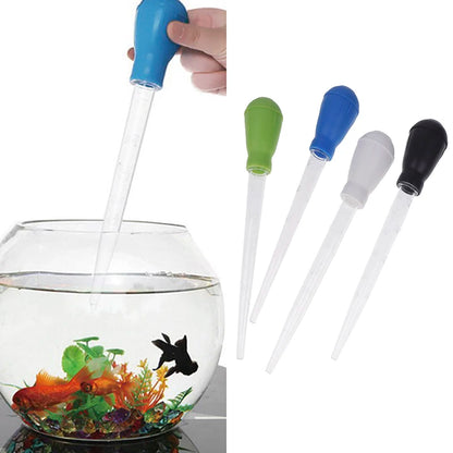 Manual Aquarium Gravel Cleaning Straw Fish Tank Water Changer Aquarium Clean Pipette Dropper Waste Remover With Extension Tube