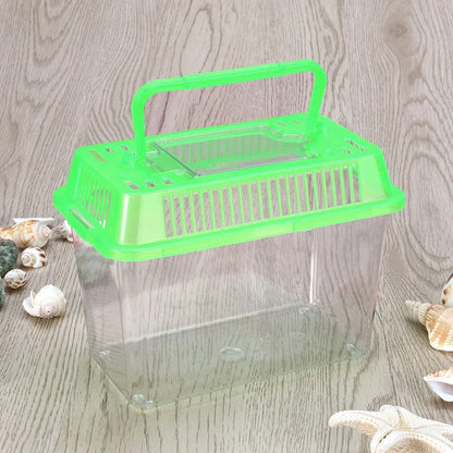 Portable Fish Tank Handheld Aquarium Fish Tank Transparent Turtle Box Pet Hamster Box