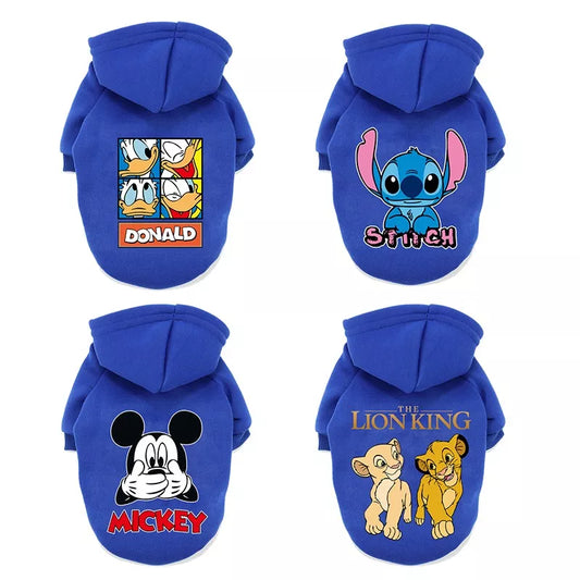 Disney Winter Dog Clothes Warm Cartoon Hoodies Coat