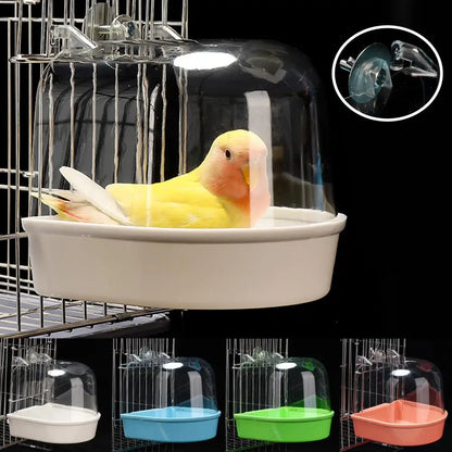 Hanging Bird Bath Box, Parakeet Shower Caged ,Parrot Bath Box Bird For Pet Brids For Canary, Budgerigar, Cockatiel,Parrots A1H7